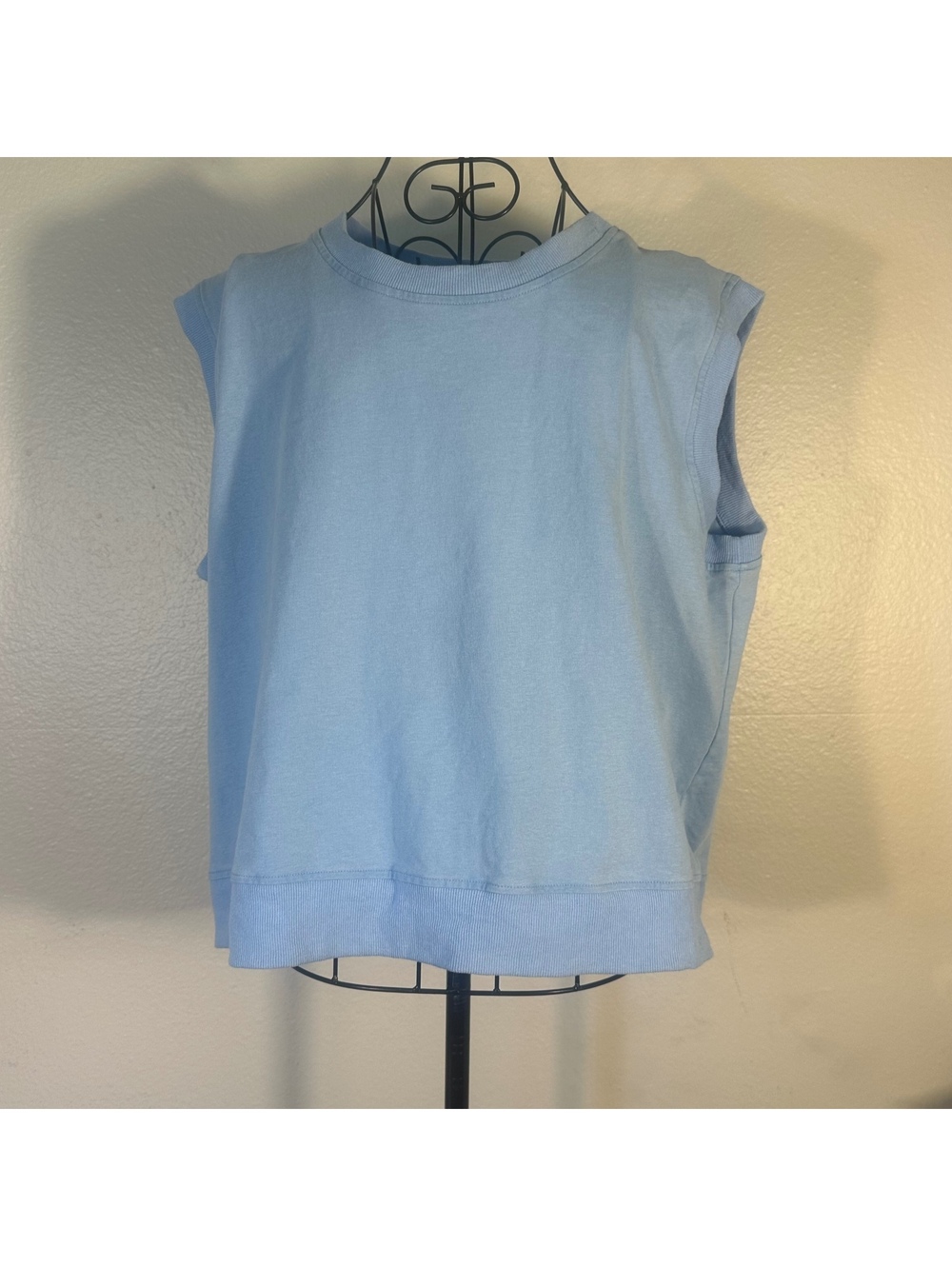 Light Blue Sleeveless Top Cotton